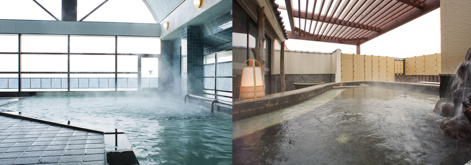 海月館の大浴場と露天風呂